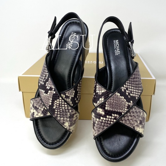 🌸 SALE 🌸 Michael Kors Women's Size Sandal Jodi Mid Wedge Leather 40S8JOFS1E - Picture 5 of 8